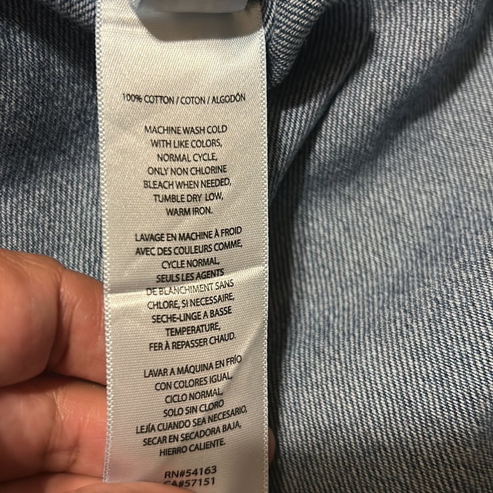 Calvin Klein Jeans dark blue denim top with black label - Picture 5 of 6